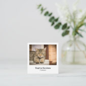 Directe fotostijl - Tabby Cat Vierkante Visitekaartje (Staand voorkant)