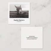 Directe fotostijl - Vriendelijke Donkey Vierkante Visitekaartje (Voorkant / Achterkant)
