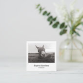 Directe fotostijl - Vriendelijke Donkey Vierkante Visitekaartje (Staand voorkant)