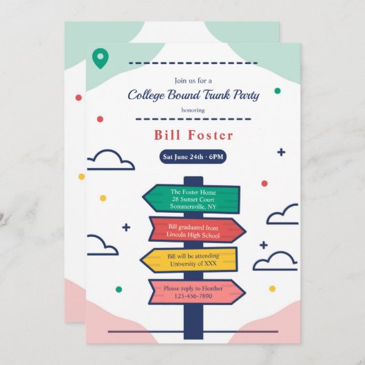 Directe incassouitnodiging via het college kaart (Voorkant / Achterkant)