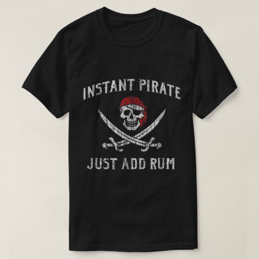 Directe Piraat Voeg Rum Toe Ontwerp T-shirt (Design voorkant)