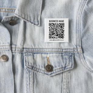 Directe QR-code (voer uw website-URL in om te wijz Vierkante Button 5,1 Cm