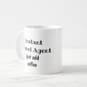 Directe reisagent voegt enkel koffie-offieprijsopg koffiemok (Voorkant links)