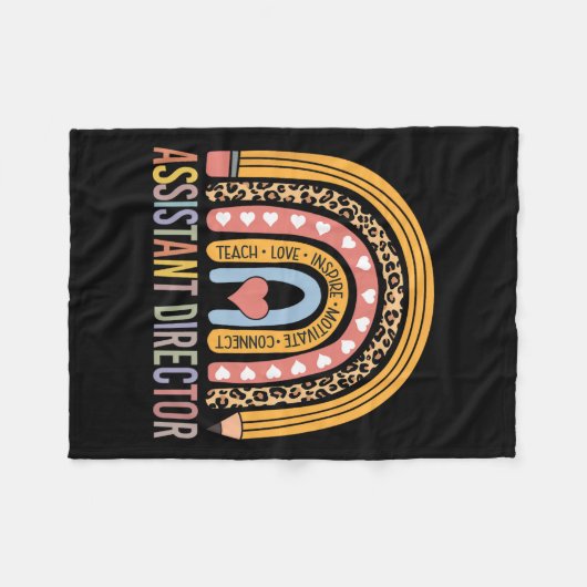 Directeur 100e dag van de school assistent manager fleece deken (Voorkant (Horizontaal))