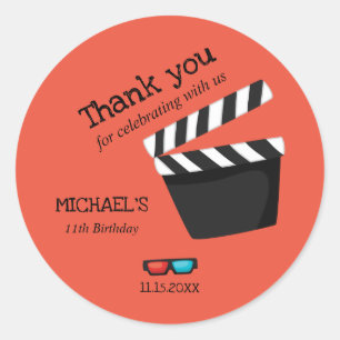 Directeur Action Board Movie Night Birthday Party Ronde Sticker
