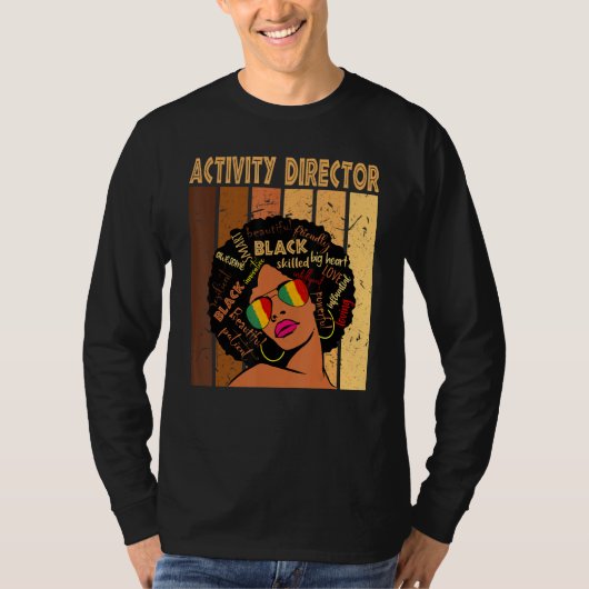 Directeur Afro African American Black Hist T-shirt (Voorkant)