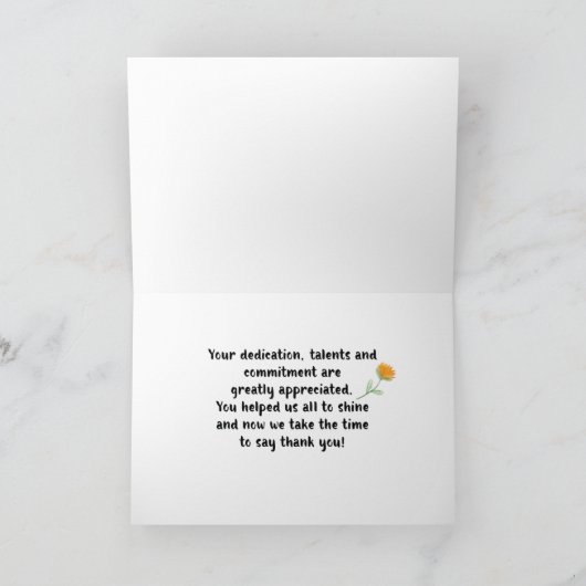 Directeur, Bedankt in marquee Letters (Binnen)