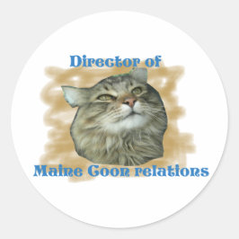 Directeur betrekkingen Maine Coon Ronde Sticker