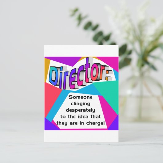 Directeur Bevoegd? Briefkaart (Staand voorkant)