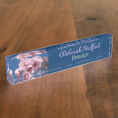 Directeur Desk Name platen Spring bloesems Naambordje (Zijkant)