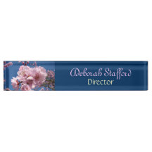 Directeur Desk Name platen Spring bloesems