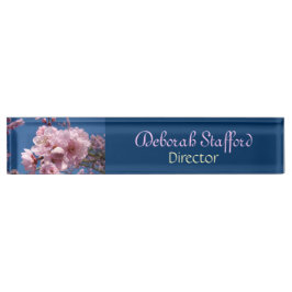 Directeur Desk Name platen Spring bloesems Naambordje