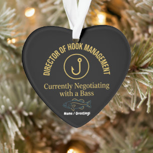 Directeur Haakbeheer Grappige Baarsvissen Humor Ornament
