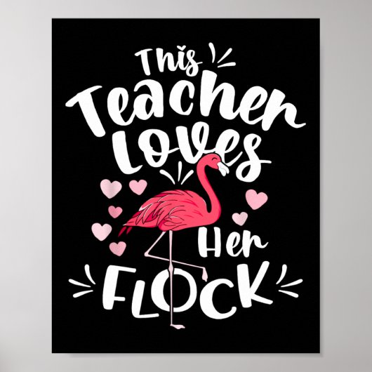 Directeur houdt van haar Flock Flamingo leraar Poster (Voorkant)