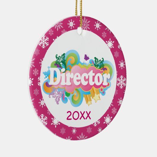 Directeur kerstversiering keramisch ornament (Rechts)