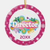 Directeur kerstversiering keramisch ornament (Voorkant)