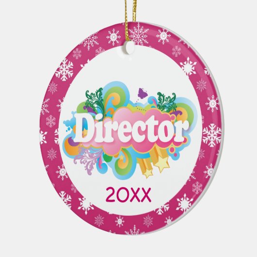 Directeur kerstversiering keramisch ornament (Links)