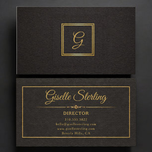 Directeur Monogram Goud Zwart Visitekaartje