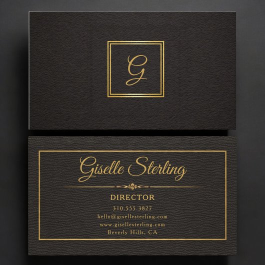 Directeur Monogram Goud Zwart Visitekaartje