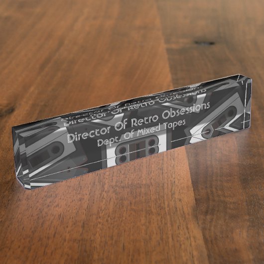 Directeur Retro Obsessies 80's Humor Naambordje (Zijkant)