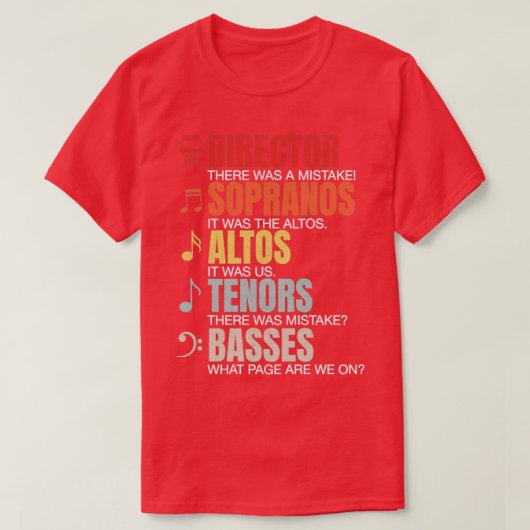 Directeur Sopranos Altos inors Basses Musicus T-shirt (Design voorkant)