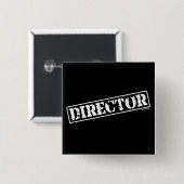 Directeur Stamp Vierkante Button 5,1 Cm (Voorkant /achterkant)