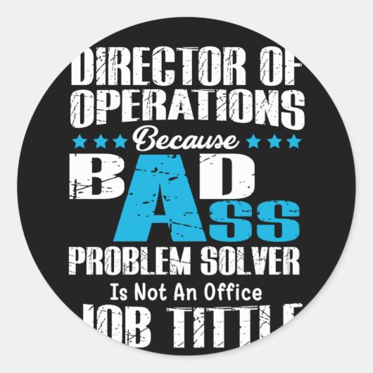 Directeur van de werkzaamheden omdat het Badass-pr Ronde Sticker (Voorkant)