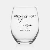 Directeur van eer Naam Datum Custom Wijnglas Zonder Voet (Voorkant)