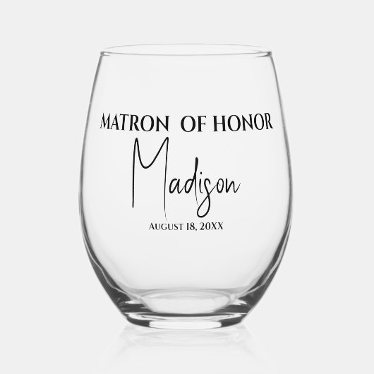 Directeur van eer Naam Datum Custom Wijnglas Zonder Voet (Voorkant)