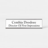 Directeur van First Impressions White Bureau Naambordje (Voorkant)