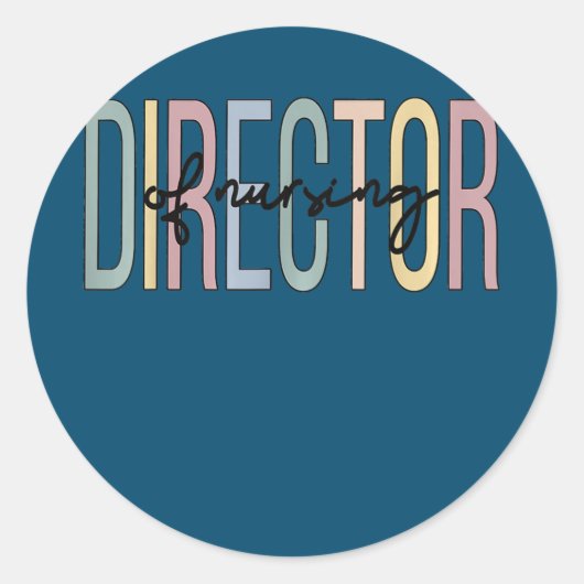 Directeur Verpleegdienst Boho Directeur Verpleegku Ronde Sticker (Voorkant)
