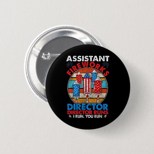 Directeur vuurwerk VS Onafhankelijkheidsdag juli Ronde Button 5,7 Cm (Voorkant /achterkant)