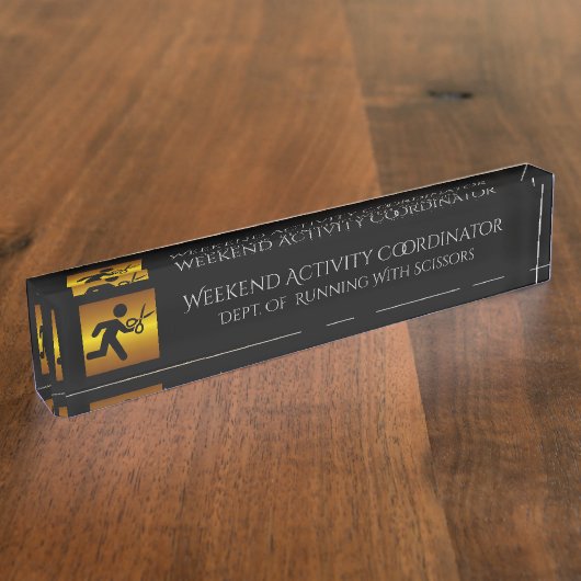 Directeur Weekend Activiteiten Humor Naambordje (Zijkant)