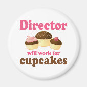 Directeur werkt voor cupcakes magneet (Voorkant)