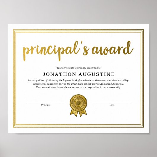 Directeursprijs Certificaat Poster (Voorkant)