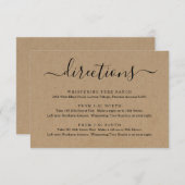 Directiekaart - Eenvoudig Kraft Paper Informatiekaartje (Voorkant / Achterkant)