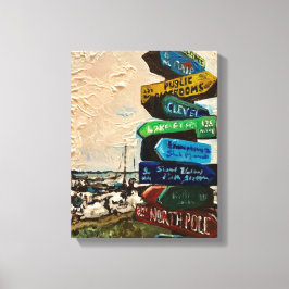 Directiemarker op Kelley's eiland, schilderij Canvas Afdruk