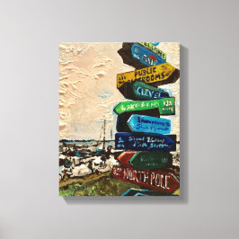 Directiemarker op Kelley's eiland, schilderij Canvas Afdruk