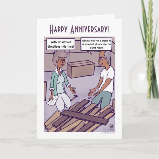 Direction Cartoon Jubileum Card Kaart (Voorkant)