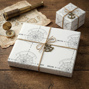 Direction Discovery Nautisch Kompasroos Cadeaupapier