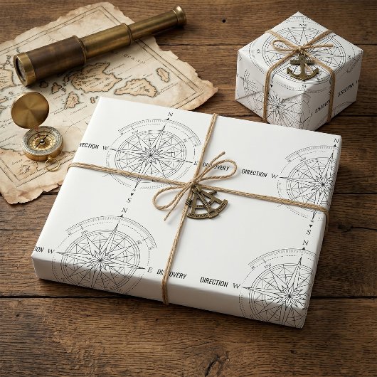 Direction Discovery Nautisch Kompasroos Cadeaupapier