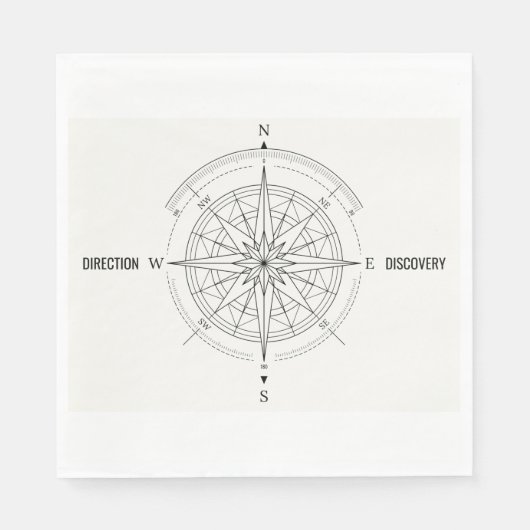 Direction Discovery Nautisch Kompasroos  Servet (Voorkant)