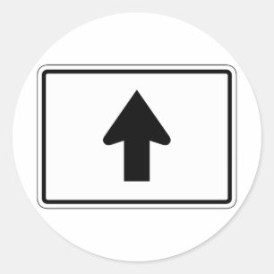 Directional Arrow Up, Verkeersbord, Verenigde Stat Ronde Sticker