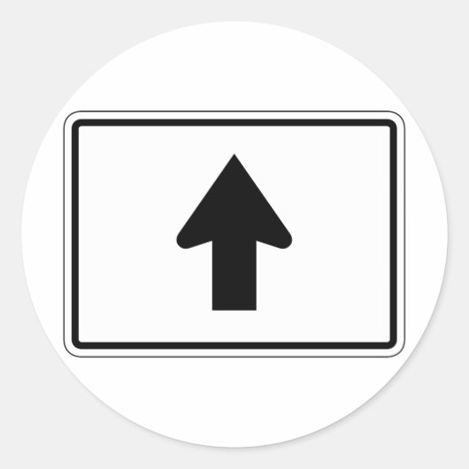 Directional Arrow Up, Verkeersbord, Verenigde Stat Ronde Sticker (Voorkant)