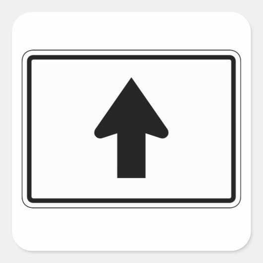 Directional Arrow Up, Verkeersbord, Verenigde Stat Vierkante Sticker (Voorkant)