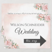 Directioneel Pijlbord Florale Strand Uitnodiging (Voorkant / Achterkant)