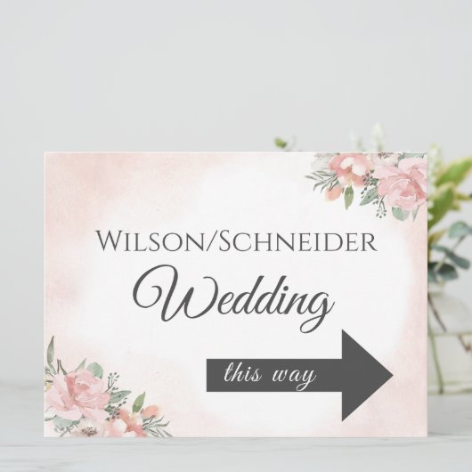 Directioneel Pijlbord Koraalstrand Uitnodiging (Staand voorkant)