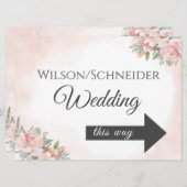 Directioneel Pijlbord Kust Bloemige Uitnodiging (Voorkant / Achterkant)