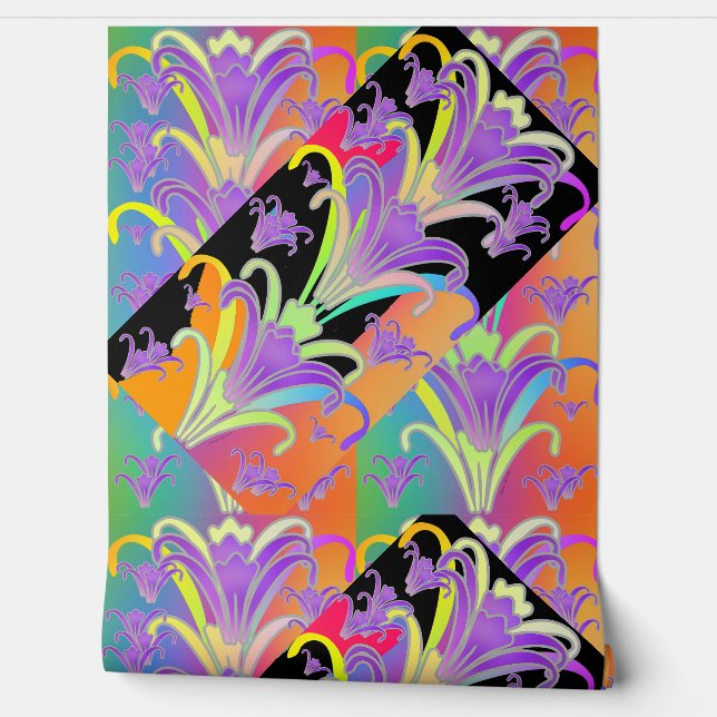 directionele lelies behang (Afrollen)