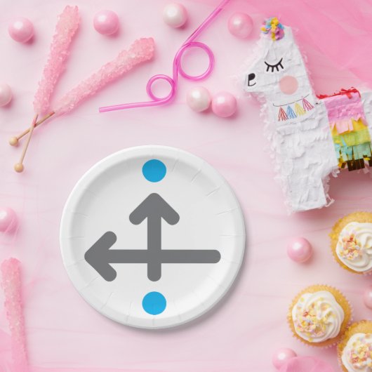 Directionele pijl Moderne minimalistische geometri Papieren Bordje (Feest)